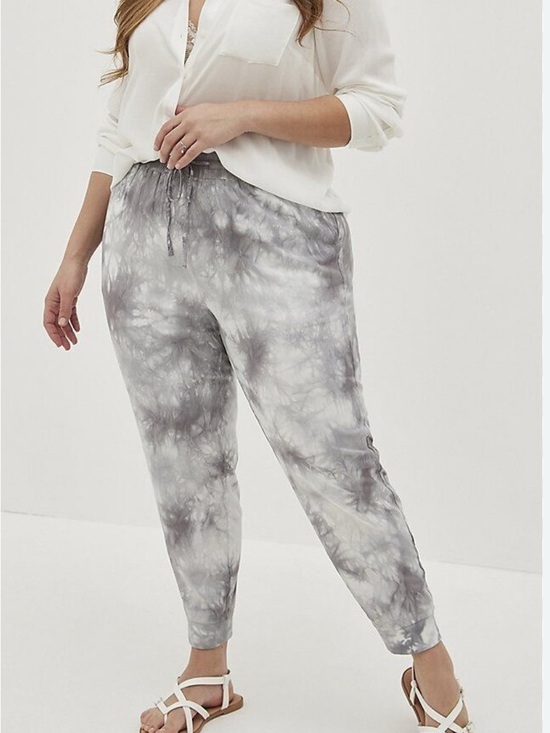 torrid Pants - Torrid Tie Dye Jogger Pants 2X Gray Relaxed Fit Mid Rise Lounge Athleisure